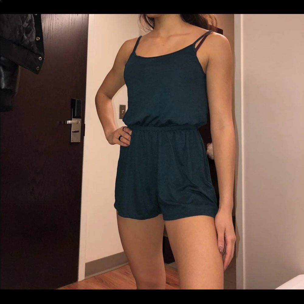 Dark forest green romper from H&M